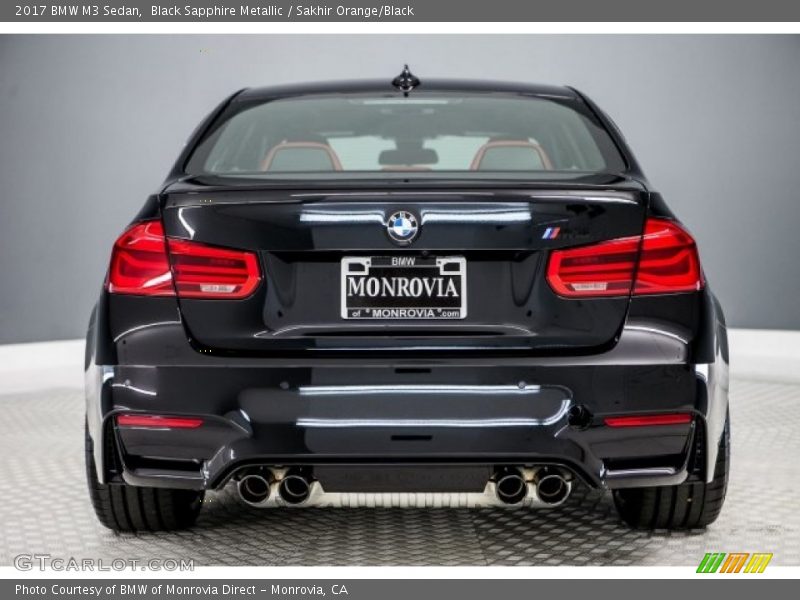 Black Sapphire Metallic / Sakhir Orange/Black 2017 BMW M3 Sedan