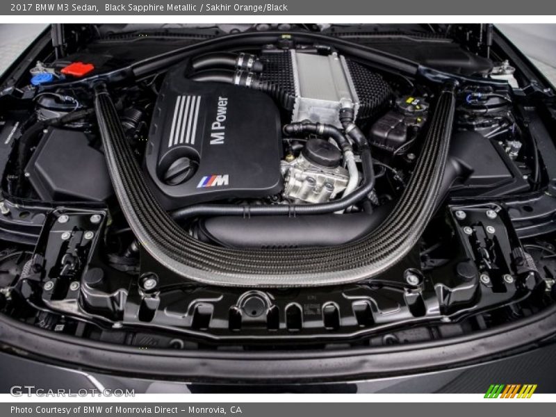 Black Sapphire Metallic / Sakhir Orange/Black 2017 BMW M3 Sedan