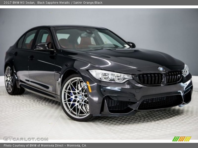 Black Sapphire Metallic / Sakhir Orange/Black 2017 BMW M3 Sedan
