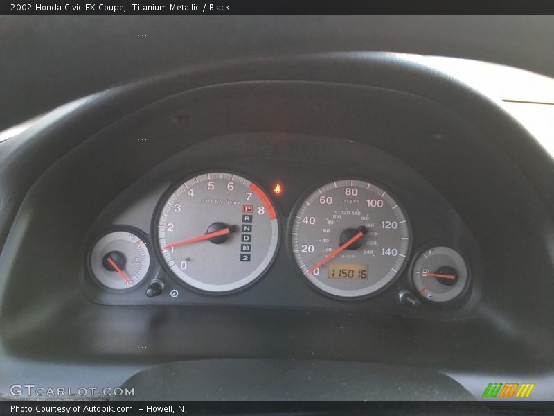Titanium Metallic / Black 2002 Honda Civic EX Coupe