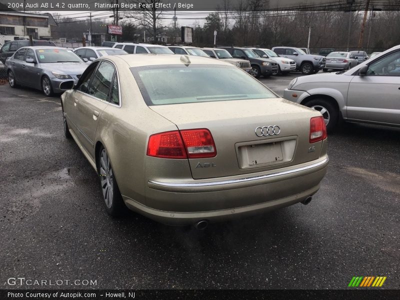Platinum Beige Pearl Effect / Beige 2004 Audi A8 L 4.2 quattro