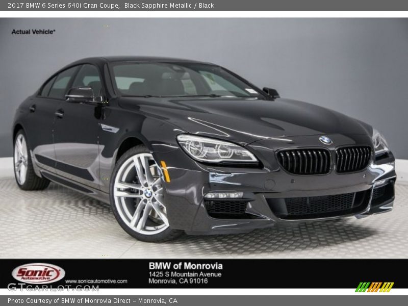 Black Sapphire Metallic / Black 2017 BMW 6 Series 640i Gran Coupe