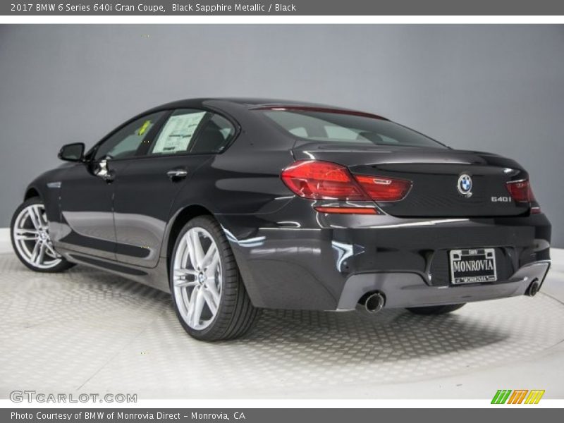 Black Sapphire Metallic / Black 2017 BMW 6 Series 640i Gran Coupe