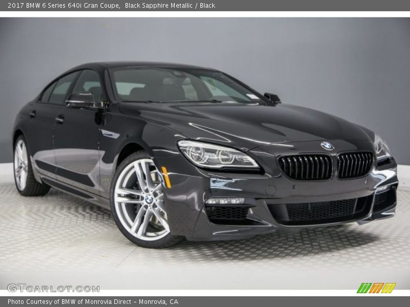 Black Sapphire Metallic / Black 2017 BMW 6 Series 640i Gran Coupe