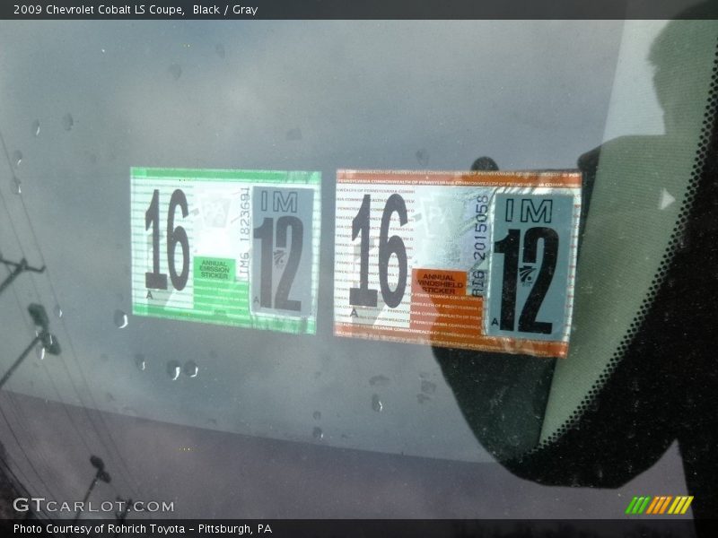 Black / Gray 2009 Chevrolet Cobalt LS Coupe