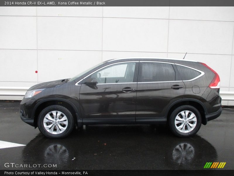 Kona Coffee Metallic / Black 2014 Honda CR-V EX-L AWD