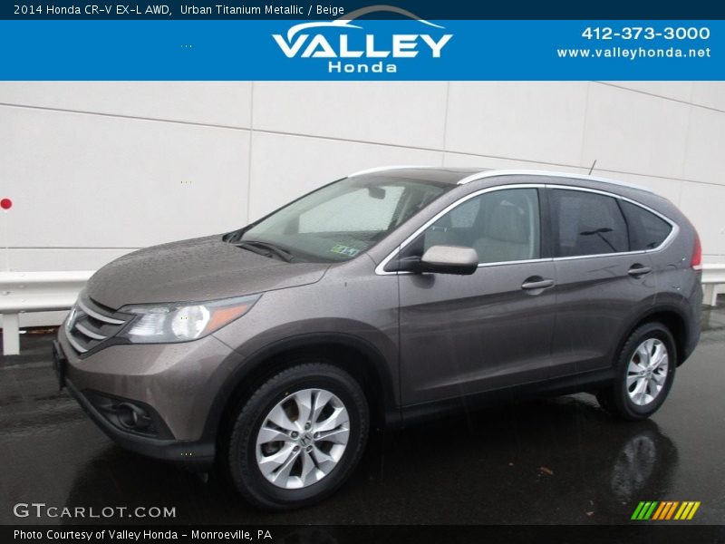 Urban Titanium Metallic / Beige 2014 Honda CR-V EX-L AWD