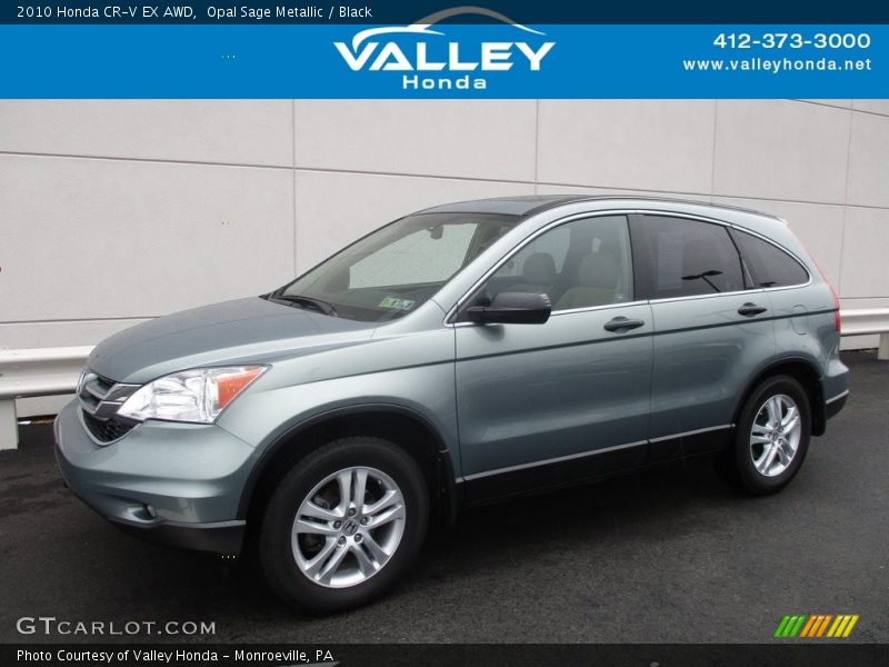 Opal Sage Metallic / Black 2010 Honda CR-V EX AWD