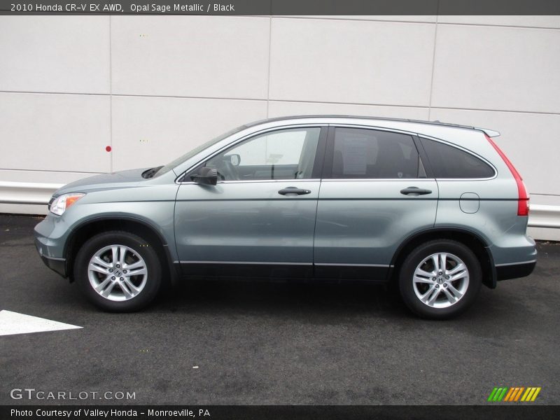 Opal Sage Metallic / Black 2010 Honda CR-V EX AWD