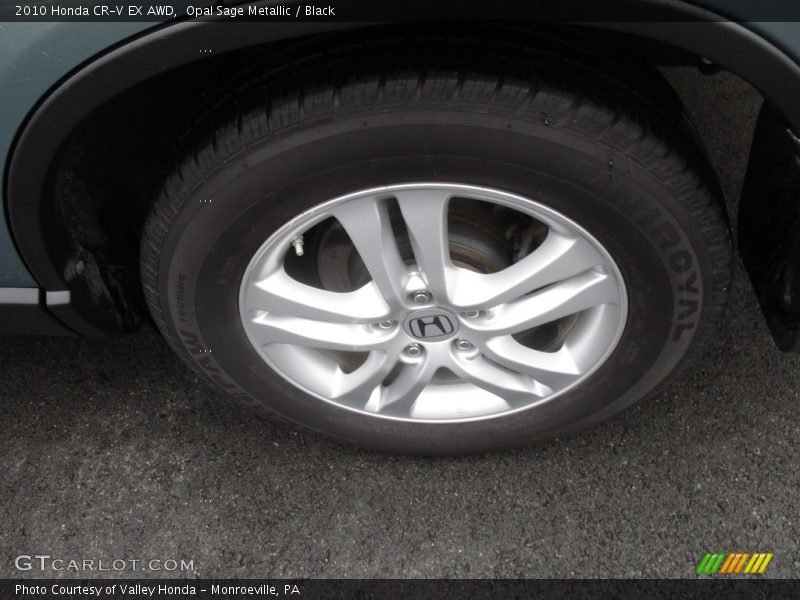 Opal Sage Metallic / Black 2010 Honda CR-V EX AWD