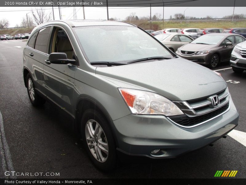 Opal Sage Metallic / Black 2010 Honda CR-V EX AWD