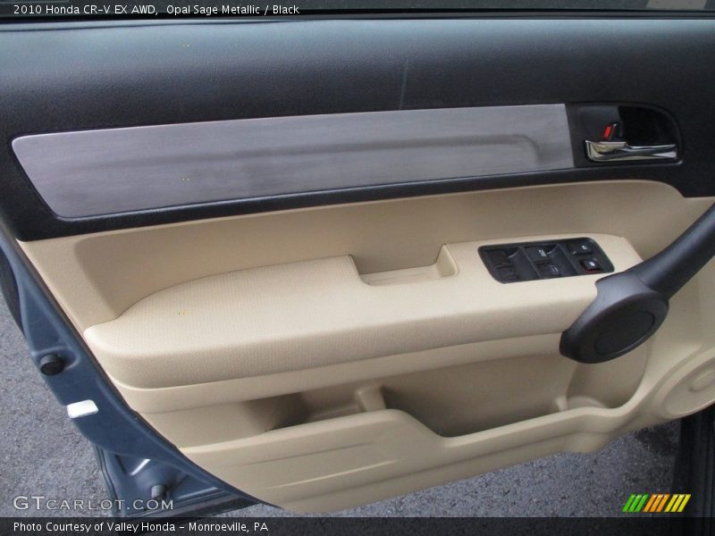 Opal Sage Metallic / Black 2010 Honda CR-V EX AWD