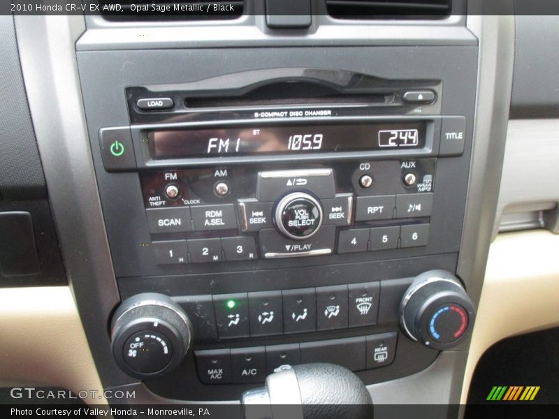 Opal Sage Metallic / Black 2010 Honda CR-V EX AWD