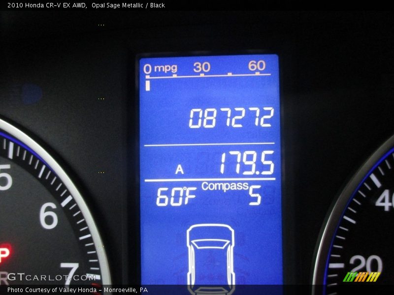 Opal Sage Metallic / Black 2010 Honda CR-V EX AWD