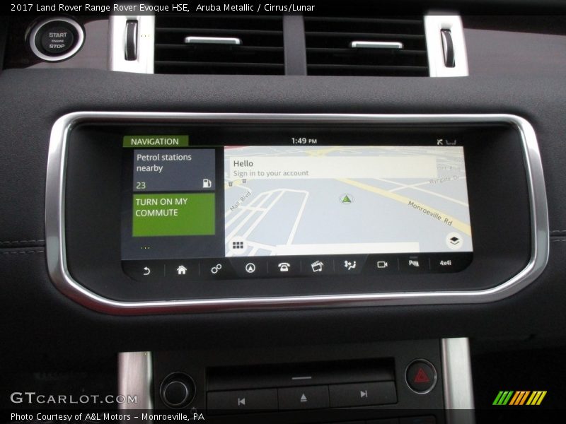 Navigation of 2017 Range Rover Evoque HSE