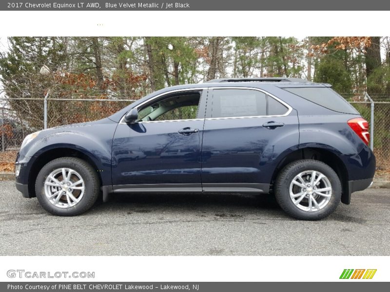 Blue Velvet Metallic / Jet Black 2017 Chevrolet Equinox LT AWD