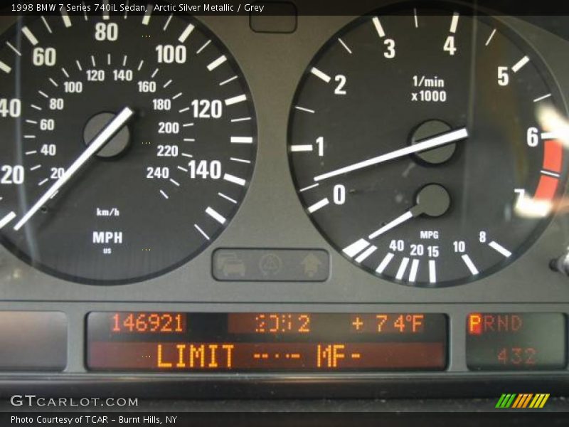 Arctic Silver Metallic / Grey 1998 BMW 7 Series 740iL Sedan