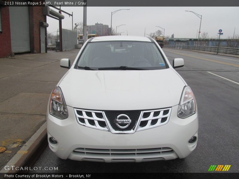 Pearl White / Gray 2013 Nissan Rogue S AWD