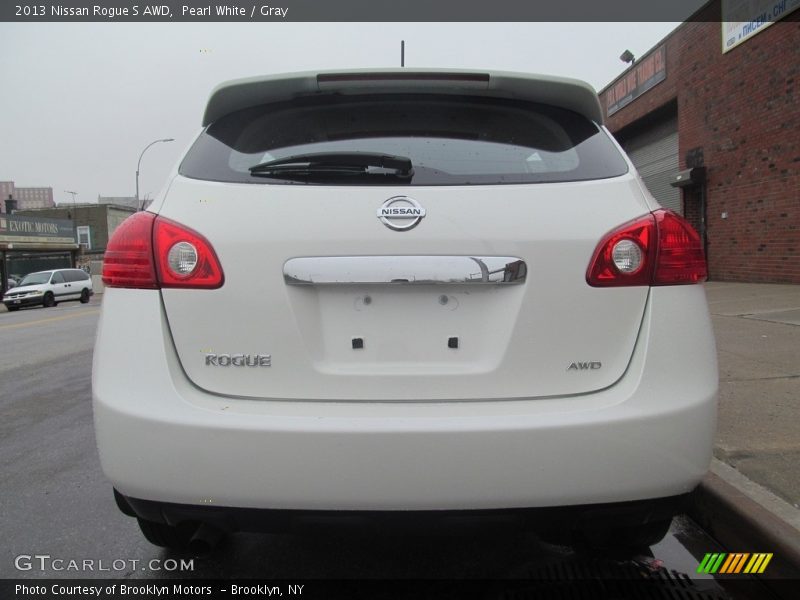 Pearl White / Gray 2013 Nissan Rogue S AWD