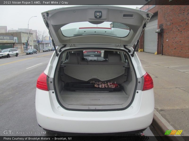 Pearl White / Gray 2013 Nissan Rogue S AWD