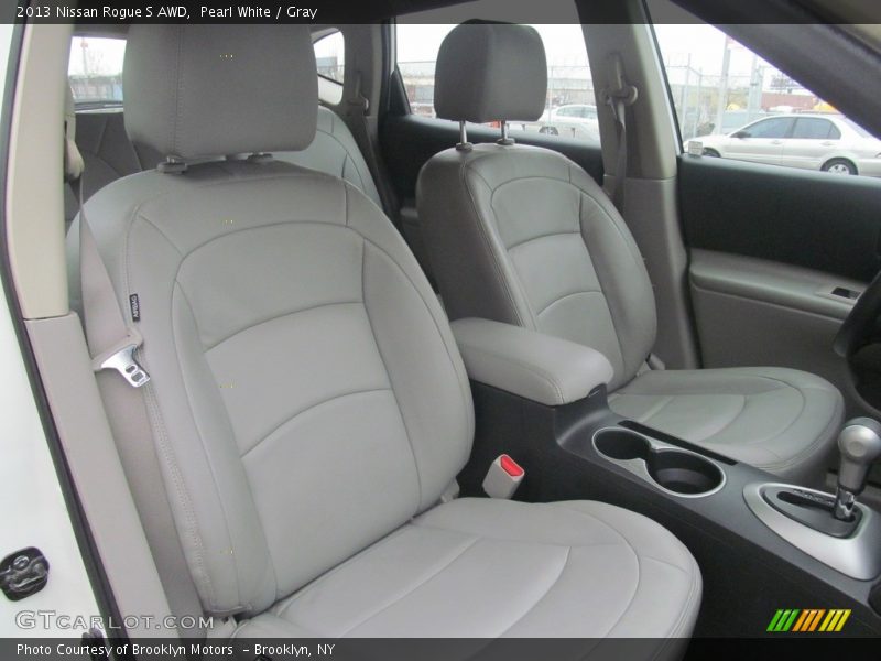 Pearl White / Gray 2013 Nissan Rogue S AWD