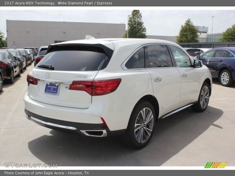 White Diamond Pearl / Espresso 2017 Acura MDX Technology