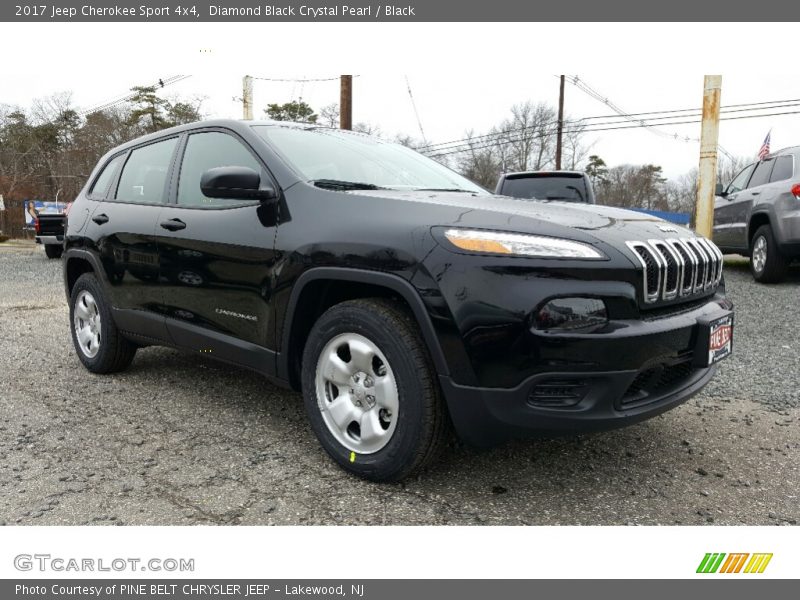 Diamond Black Crystal Pearl / Black 2017 Jeep Cherokee Sport 4x4