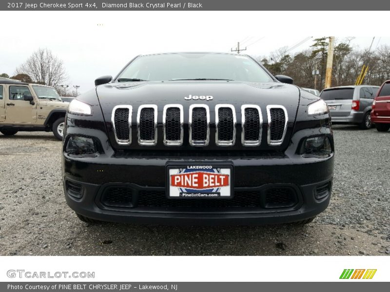 Diamond Black Crystal Pearl / Black 2017 Jeep Cherokee Sport 4x4