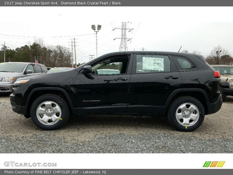 Diamond Black Crystal Pearl / Black 2017 Jeep Cherokee Sport 4x4