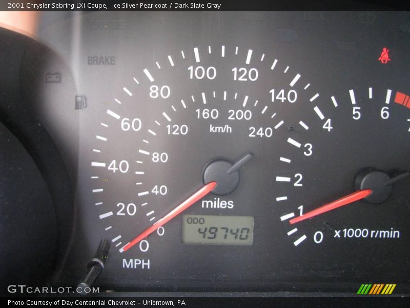 Ice Silver Pearlcoat / Dark Slate Gray 2001 Chrysler Sebring LXi Coupe