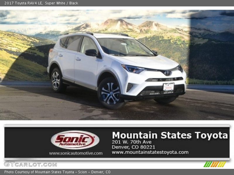 Super White / Black 2017 Toyota RAV4 LE