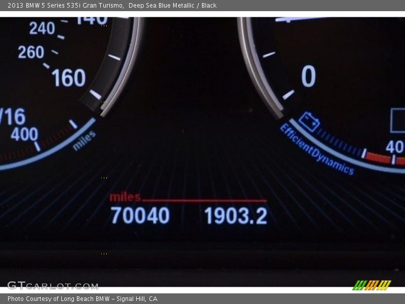 Deep Sea Blue Metallic / Black 2013 BMW 5 Series 535i Gran Turismo