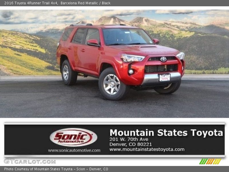 Barcelona Red Metallic / Black 2016 Toyota 4Runner Trail 4x4