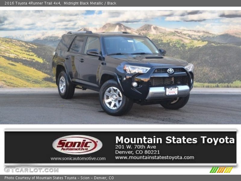 Midnight Black Metallic / Black 2016 Toyota 4Runner Trail 4x4