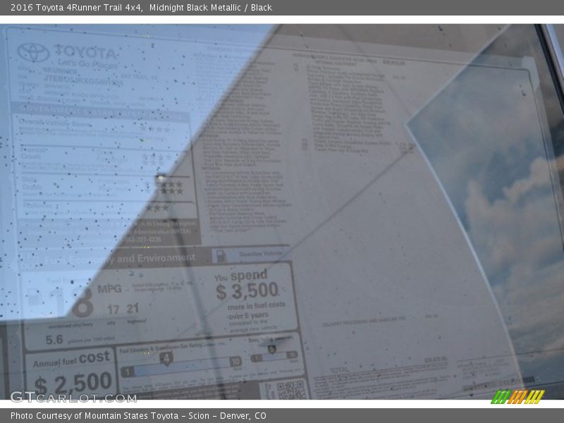 Midnight Black Metallic / Black 2016 Toyota 4Runner Trail 4x4