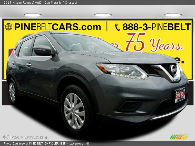 Gun Metallic / Charcoal 2015 Nissan Rogue S AWD