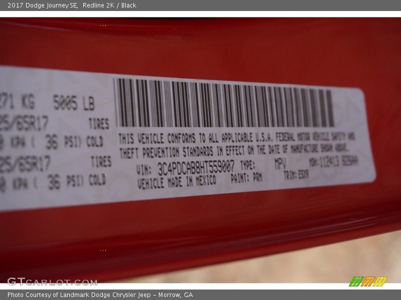 Redline 2K / Black 2017 Dodge Journey SE