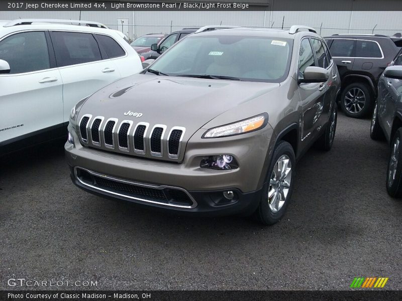 Light Brownstone Pearl / Black/Light Frost Beige 2017 Jeep Cherokee Limited 4x4