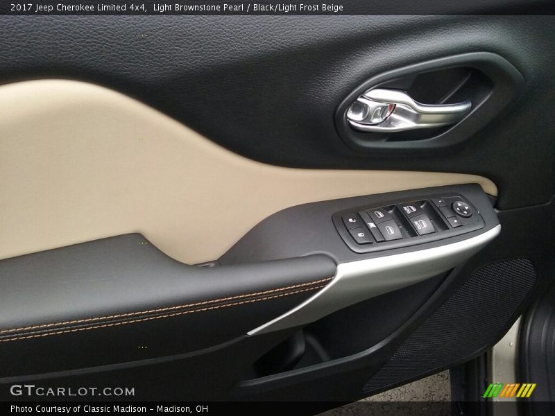 Light Brownstone Pearl / Black/Light Frost Beige 2017 Jeep Cherokee Limited 4x4