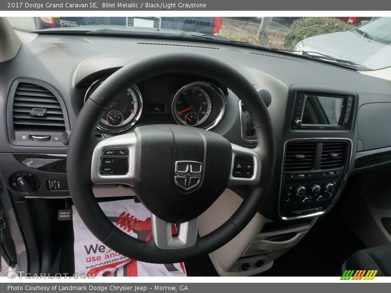 Billet Metallic / Black/Light Graystone 2017 Dodge Grand Caravan SE