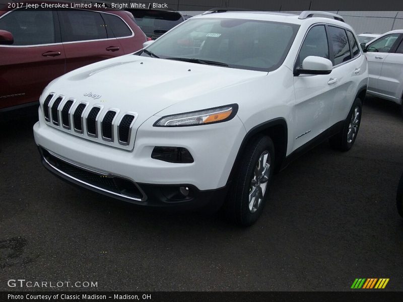 Bright White / Black 2017 Jeep Cherokee Limited 4x4