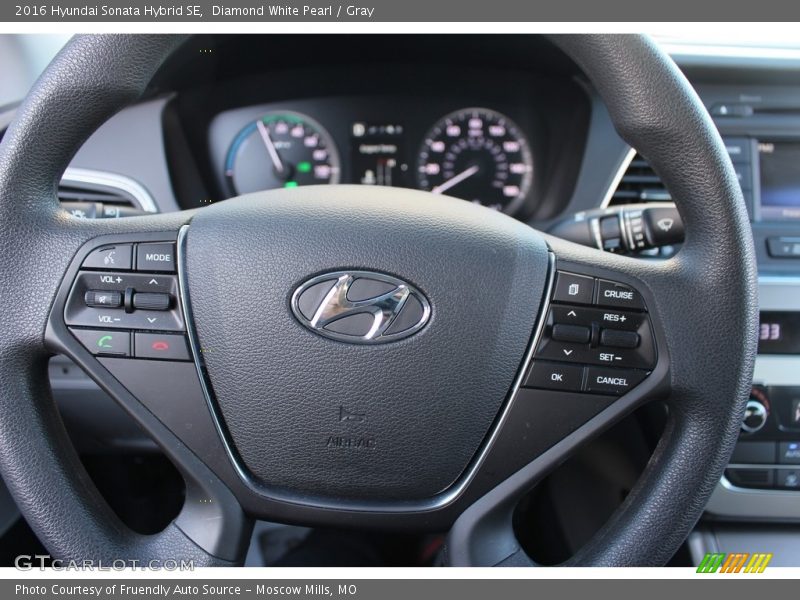 Diamond White Pearl / Gray 2016 Hyundai Sonata Hybrid SE
