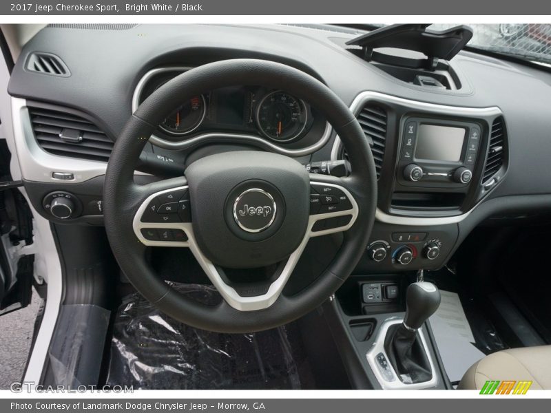 Bright White / Black 2017 Jeep Cherokee Sport