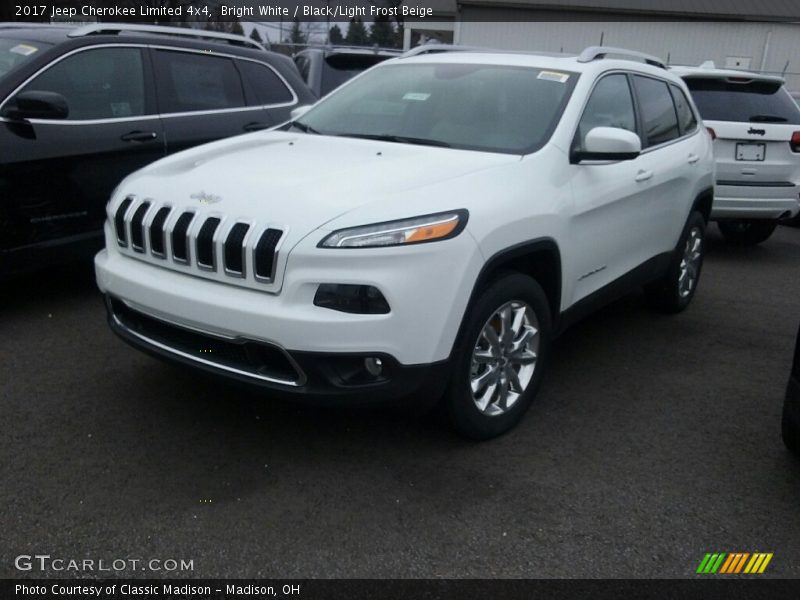 Bright White / Black/Light Frost Beige 2017 Jeep Cherokee Limited 4x4