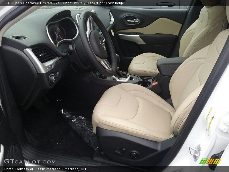 Bright White / Black/Light Frost Beige 2017 Jeep Cherokee Limited 4x4