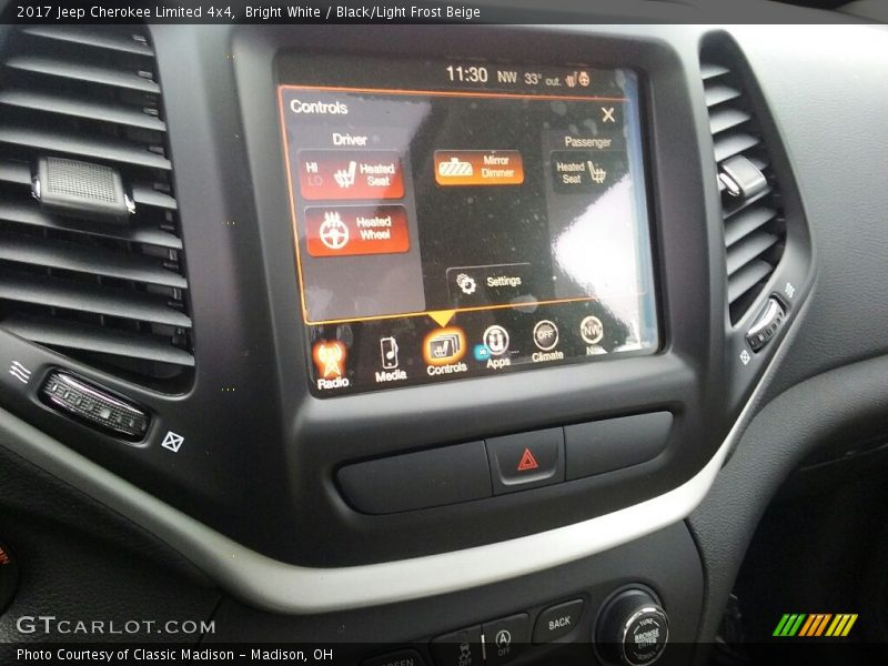 Bright White / Black/Light Frost Beige 2017 Jeep Cherokee Limited 4x4
