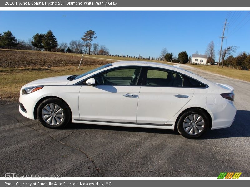 Diamond White Pearl / Gray 2016 Hyundai Sonata Hybrid SE