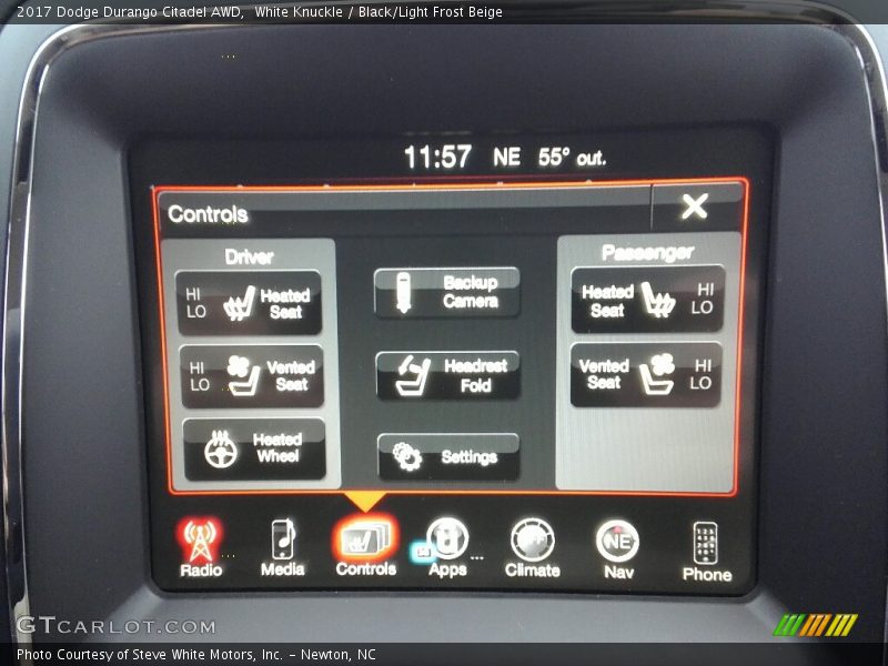 White Knuckle / Black/Light Frost Beige 2017 Dodge Durango Citadel AWD