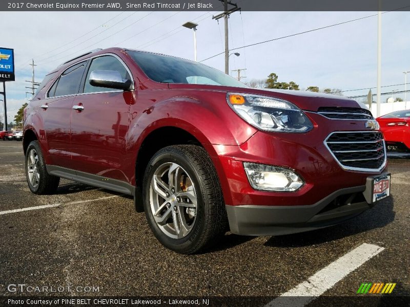 Siren Red Tintcoat / Jet Black 2017 Chevrolet Equinox Premier AWD