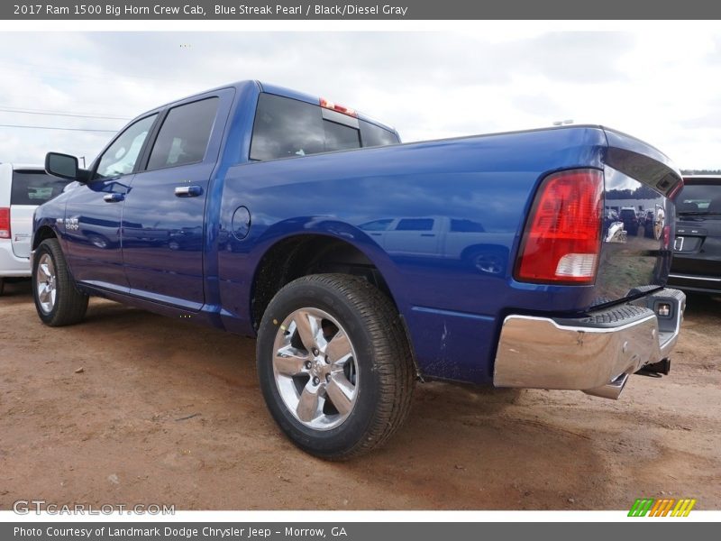 Blue Streak Pearl / Black/Diesel Gray 2017 Ram 1500 Big Horn Crew Cab